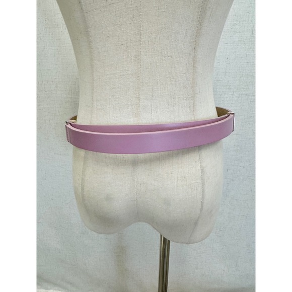 Lauren Ralph Lauren Italian Leather Purple Metal Bar Belt Adjustable L/XL Preppy main image 10